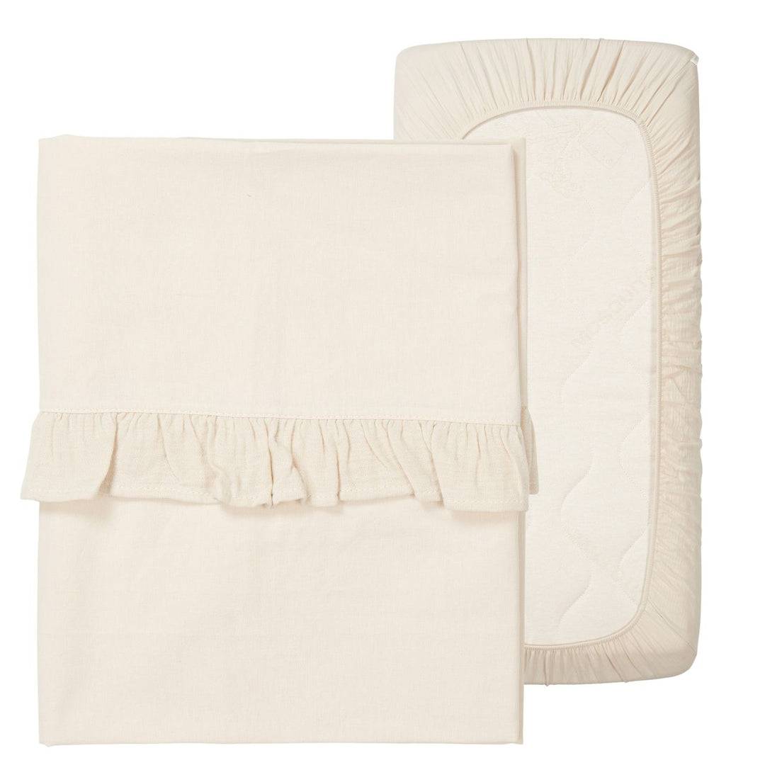 Koeka Flat Sheet And Fitted Sheet Set - Ruffle Faro  - Hola BB