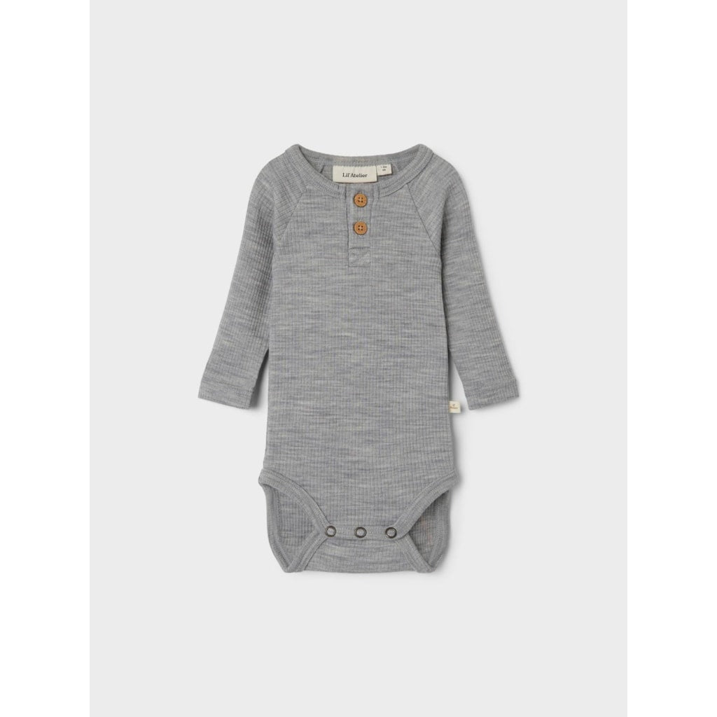 Lil' Atelier Fabel Wool Body - Grey Melange  - Hola BB