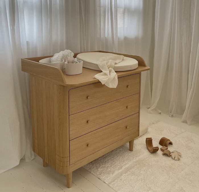 وسادة تغيير بيضاوية الشكل - لون حجر