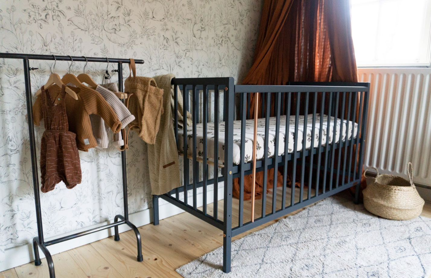 Woodies Stardust Cot - Anthracite  - Hola BB