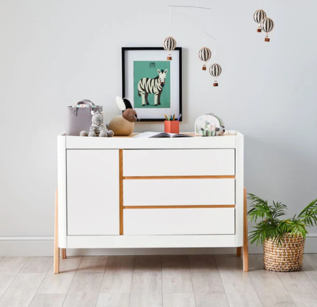 Gaia Baby Hera Dresser - Scandi White / Natural  - Hola BB