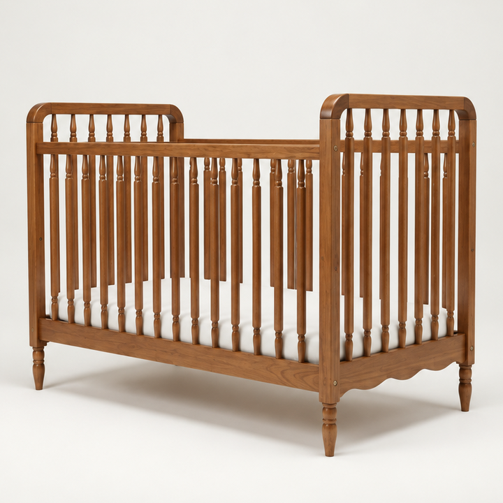 Lit à barreaux Heritage Vintage + barrière junior - Noyer