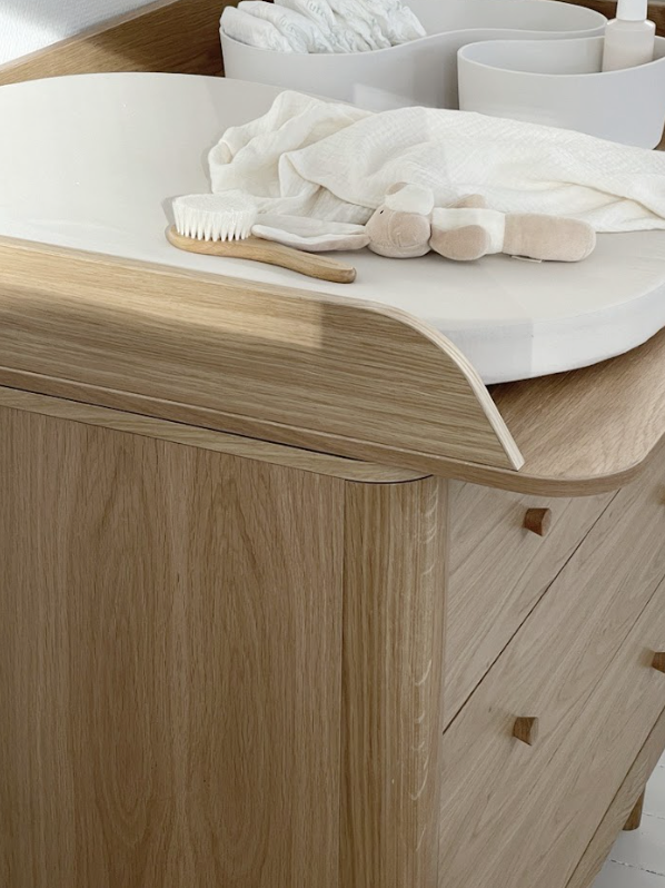 وسادة تغيير بيضاوية الشكل - لون حجر