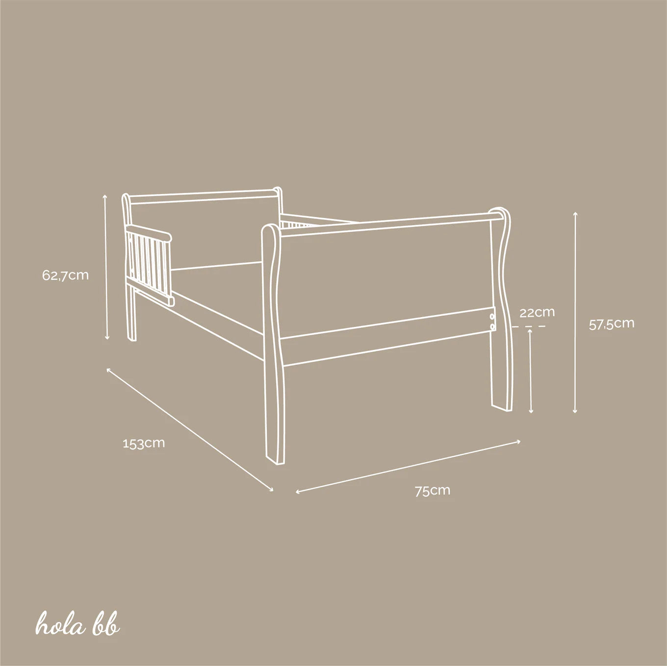 Woodies Woodies Noble Toddler Bed White + Mattress  - Hola BB