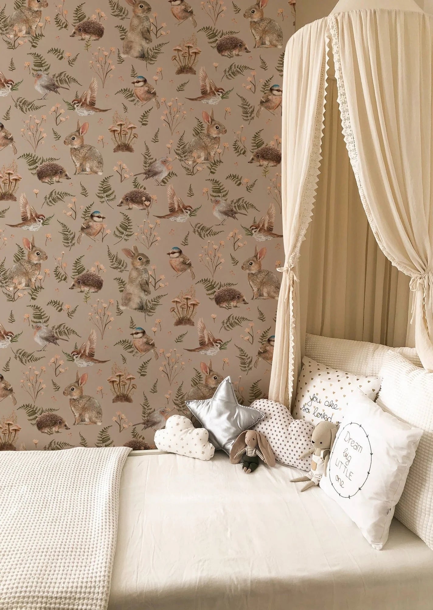 Summer Gray Birds & Bunnies Wallpaper  - Hola BB