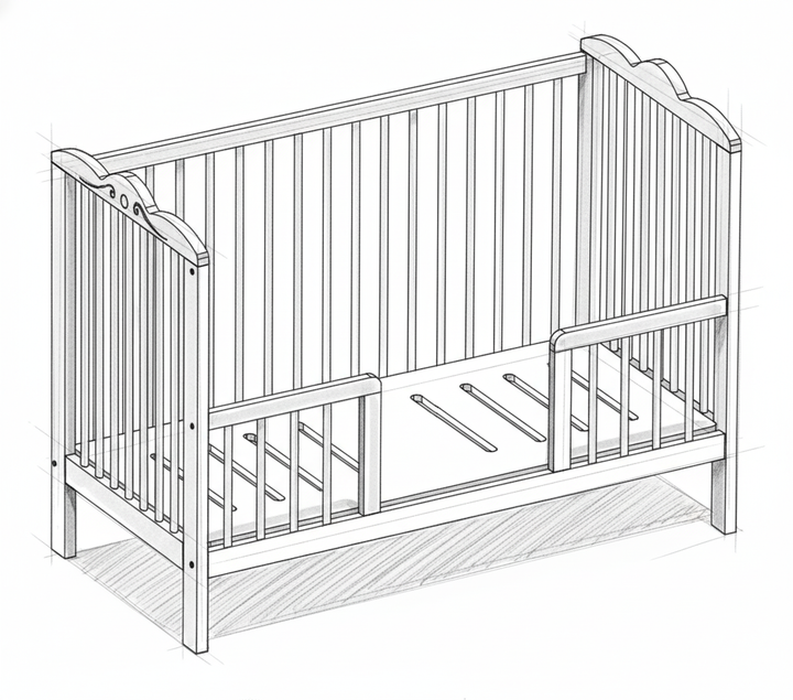 Rose Cot Day Bed Side