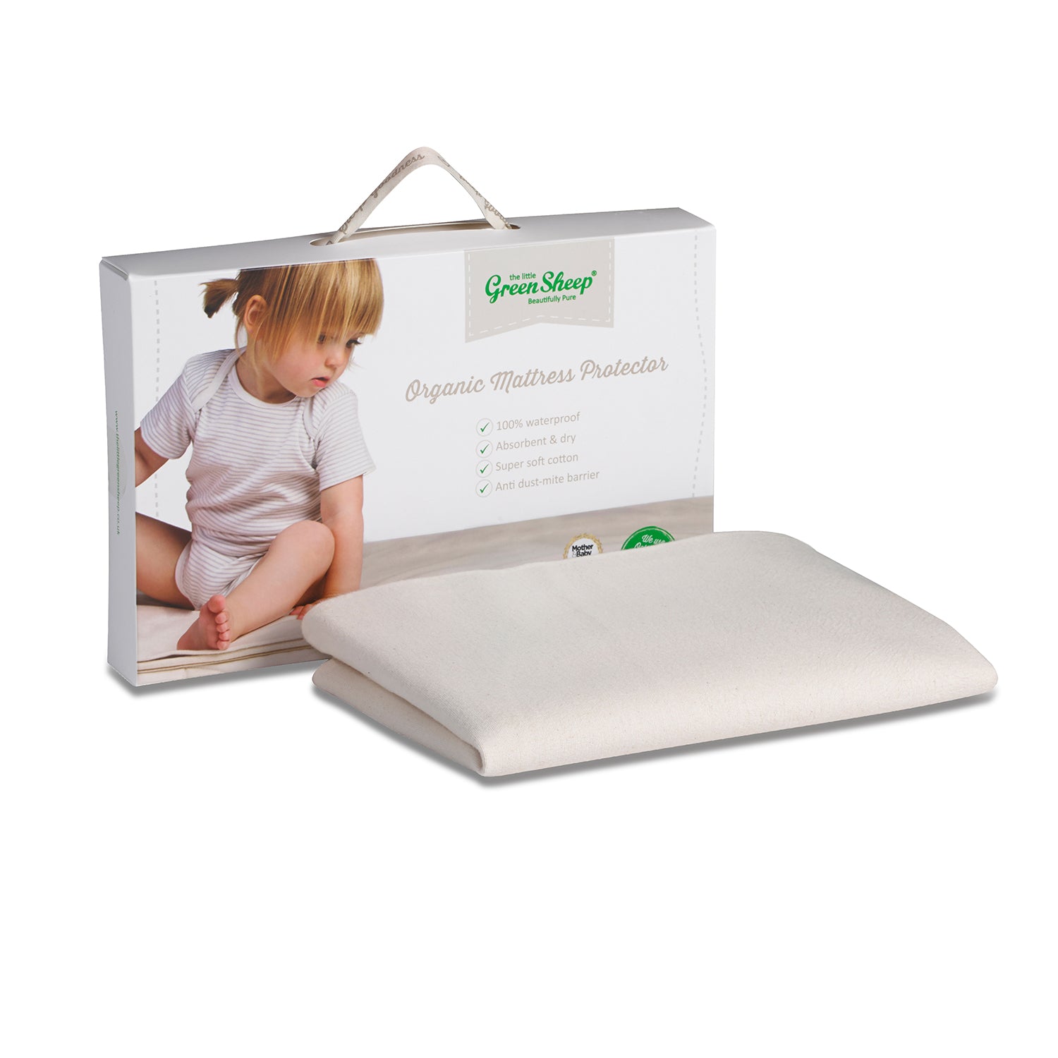 The Little Green Sheep Organic Crib Mattress Protector - Mini Crib (60cm by 75cm)  - Hola BB